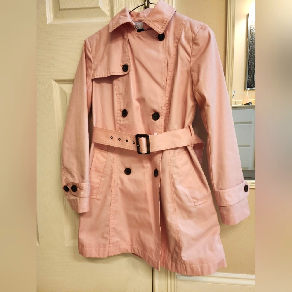Pink Banana Republic trench coat